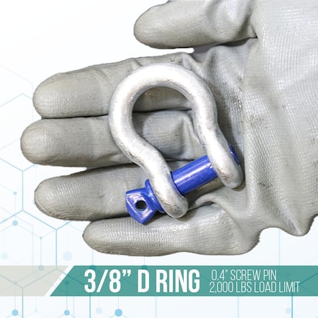 Boxer Tools Forged Anchor Shackle 3/8-in. Heavy Duty Forged Steel - Load Capacity up to 1 Ton, 2PK FH409-38